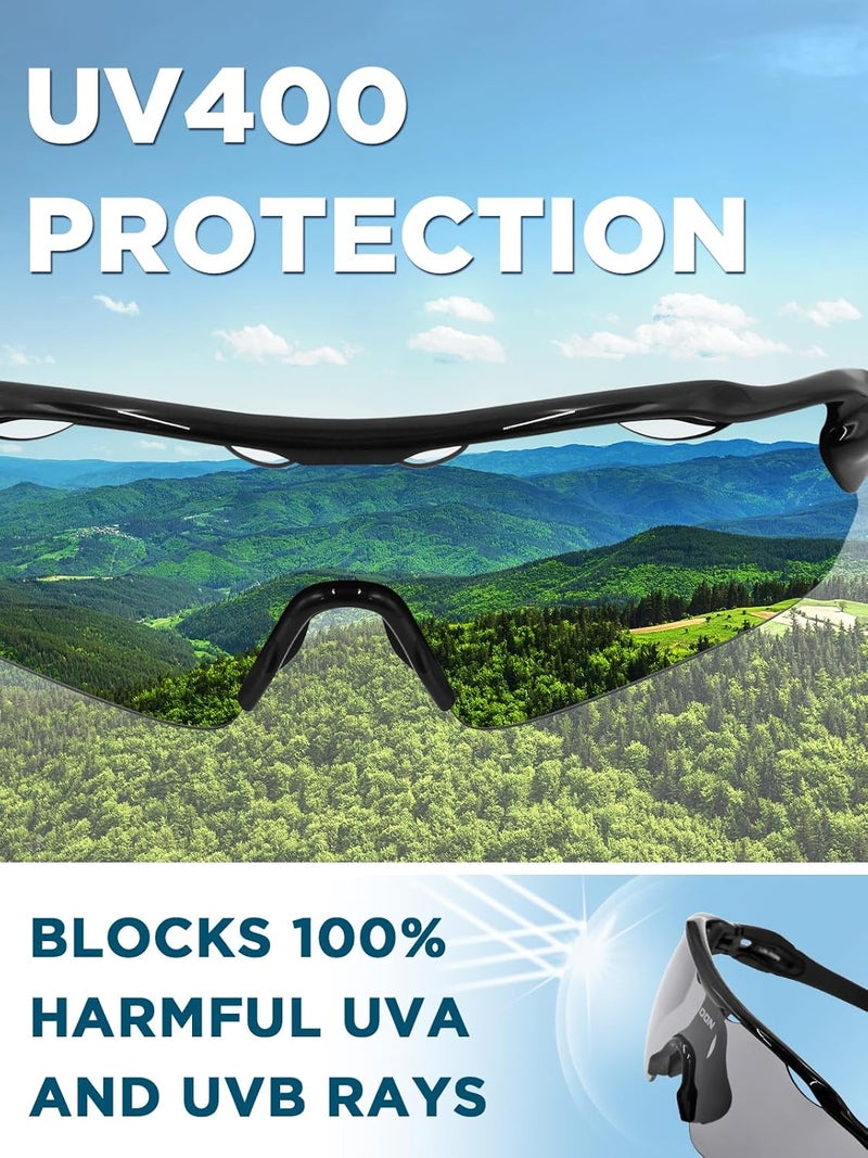 LOLOON Store Cycling Sunglasses for Men Women Youth, Wrap Around Sports Sunglasses for Running Climbing Bike Baseball Softball Golf - Image 2